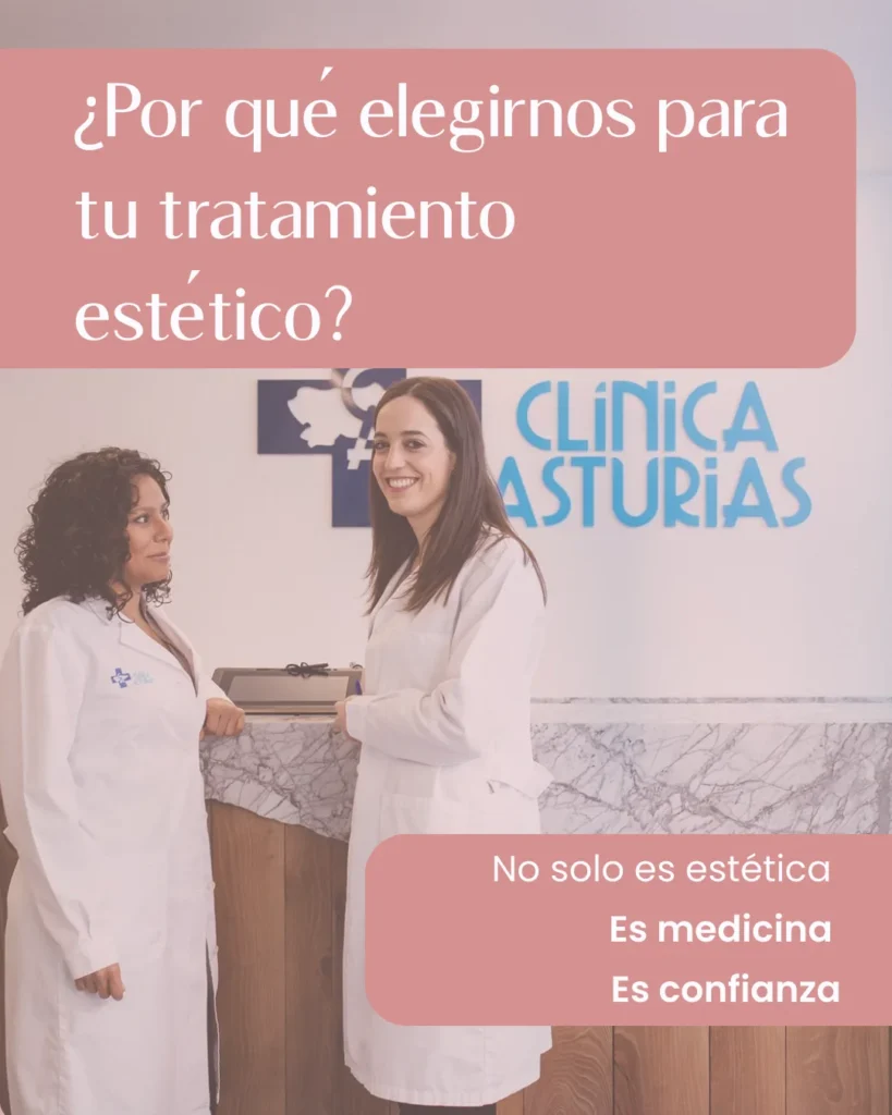 Doctoras de La Jara Burgos Cirujanas Plásticas en clínica Asturias con frase central: ¿Por qué elegirnos para tu tratamiento estético?